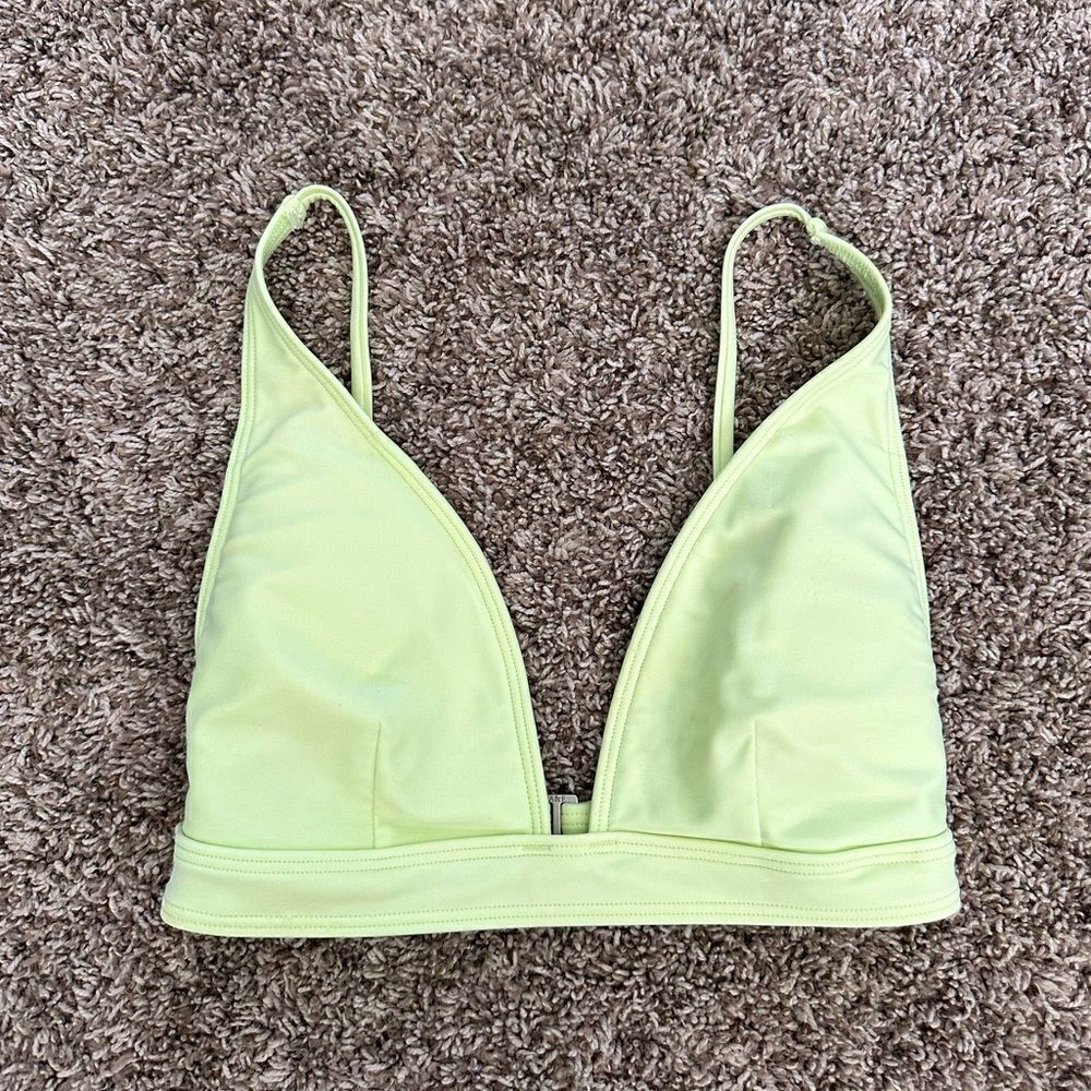 Abercrombie & Fitch Light Lime Green Triangle Bikini Top